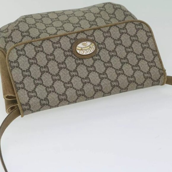 GUCCI GG Plus Supreme Shoulder Bag PVC Leather Beige Auth - Picture 11 of 15